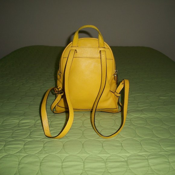 MICHAEL KORS RHEA MINI Yellow Leather Backpack main image 12